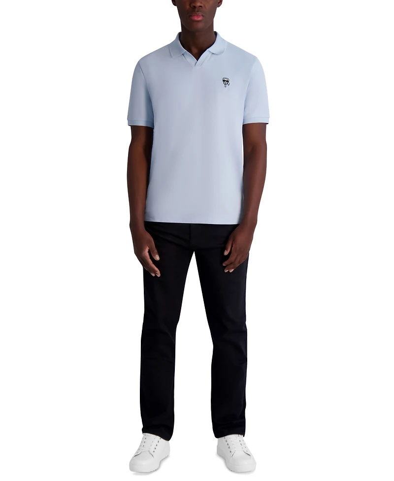 Karl Lagerfeld Paris Men's Short Sleeve Head Logo Pique Polo Shirt