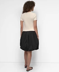 Dkny Women's Mixed Media Bubble Dress