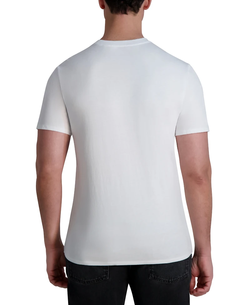 Karl Lagerfeld Paris Men's Short Sleeve Crewneck Raised Camo Logo T-Shirt
