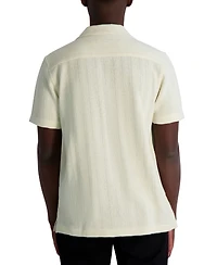 Karl Lagerfeld Paris Men's Short Sleeve Knit Woven Shirt