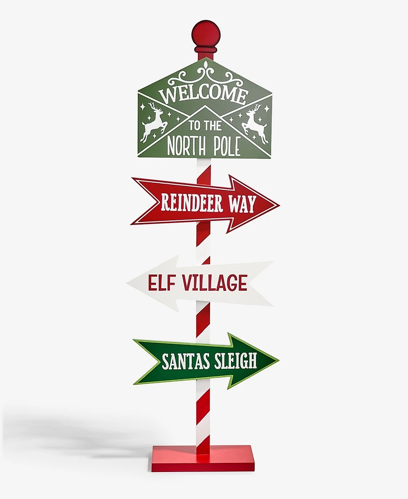 Holiday Lane Heritage North Pole Sign Post, Macy's Exclusive