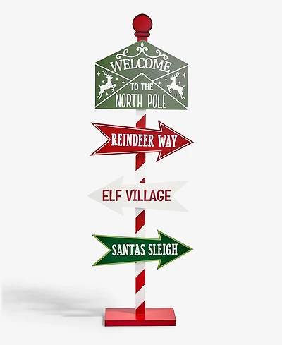 Holiday Lane Heritage North Pole Sign Post, Macy's Exclusive