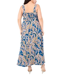 Msk Plus Paisley Square-Neck Sleeveless Maxi Dress