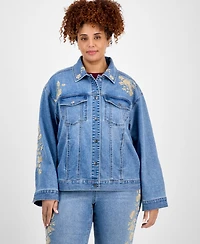 And Now This Trendy Plus Floral-Embroidered Jacket, Exclusively at Macy's