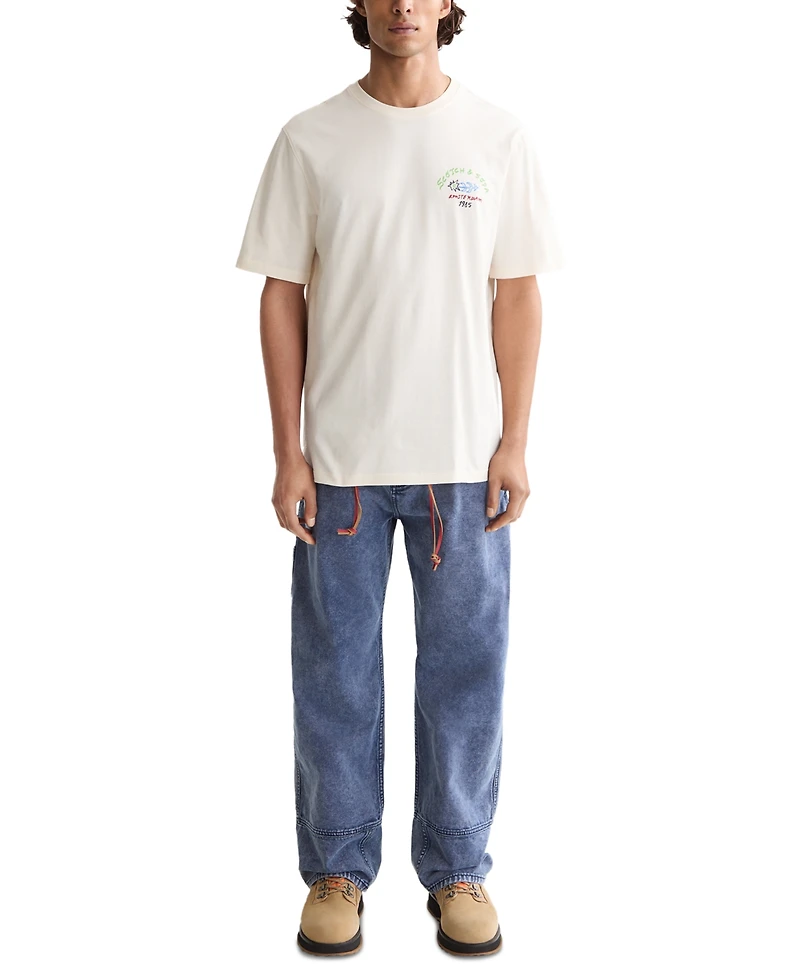 Scotch & Soda Men's Short Sleeve Double Graphic Crewneck T-Shirt