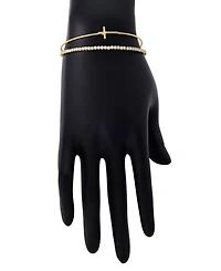 Unwritten Cubic Zirconia Cross Cuff Bracelet