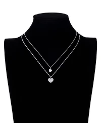 Unwritten Mother of Pearl Heart "Xoxo" Layered Necklace Set