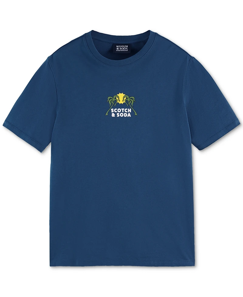 Scotch & Soda Men's Short Sleeve Double Graphic Crewneck T-Shirt