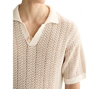 Scotch & Soda Men's Structured Knit Sweater Polo Shirt