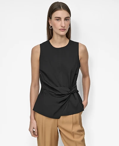 Dkny Women's Crewneck Twist-Waist Sleeveless Top