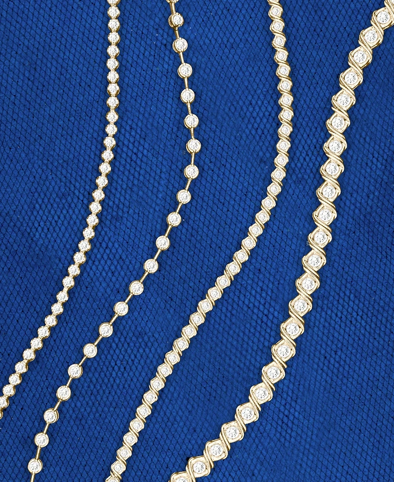Diamond Swirl Link Tennis Bracelet (2 ct. t.w.) in 10k Gold, Exclusively at Macy's