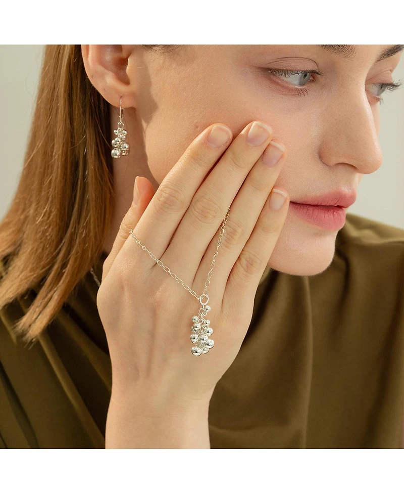 Sterling Silver Isabelle Cluster Pendant Earrings