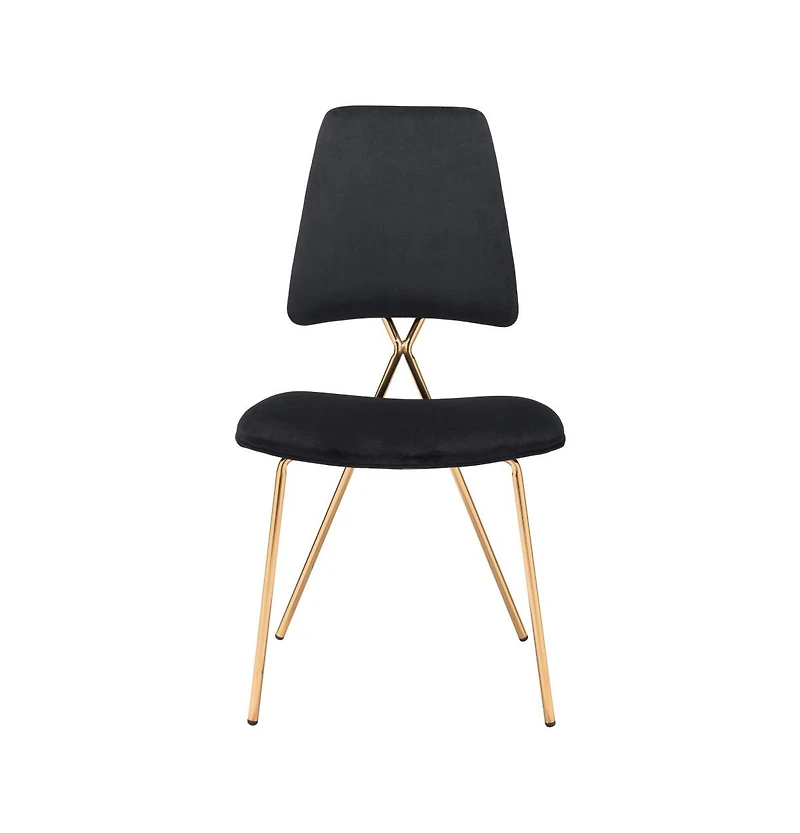 Set of Two Open Back Velvet Dining Side Chairs for Home or Kitchen
