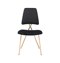 Set of Two Open Back Velvet Dining Side Chairs for Home or Kitchen