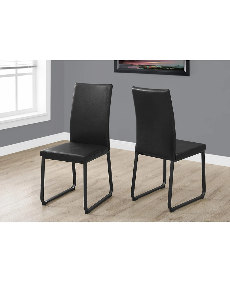 Two Upholstered Faux Leather Dining Side Chairs for Stylish Home Dining