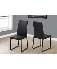 Two Upholstered Faux Leather Dining Side Chairs for Stylish Home Dining