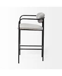 Upholstered And Metal Counter Height Bar Chair