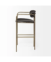Faux Leather And Steel Bar Height Bar Chair