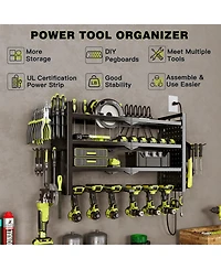 Hausource 4-Tier Power Tool Organizer Storage Rack - Slot6 & Charging Station