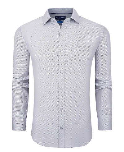 Dylan Park Men's Four Way Stretch Plaid Button Down Dress Shirt