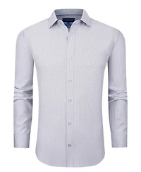 Dylan Park Men's Four Way Stretch Plaid Button Down Dress Shirt