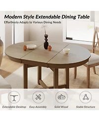 Pedro Modern Solid Wood Extendable Dining Table
