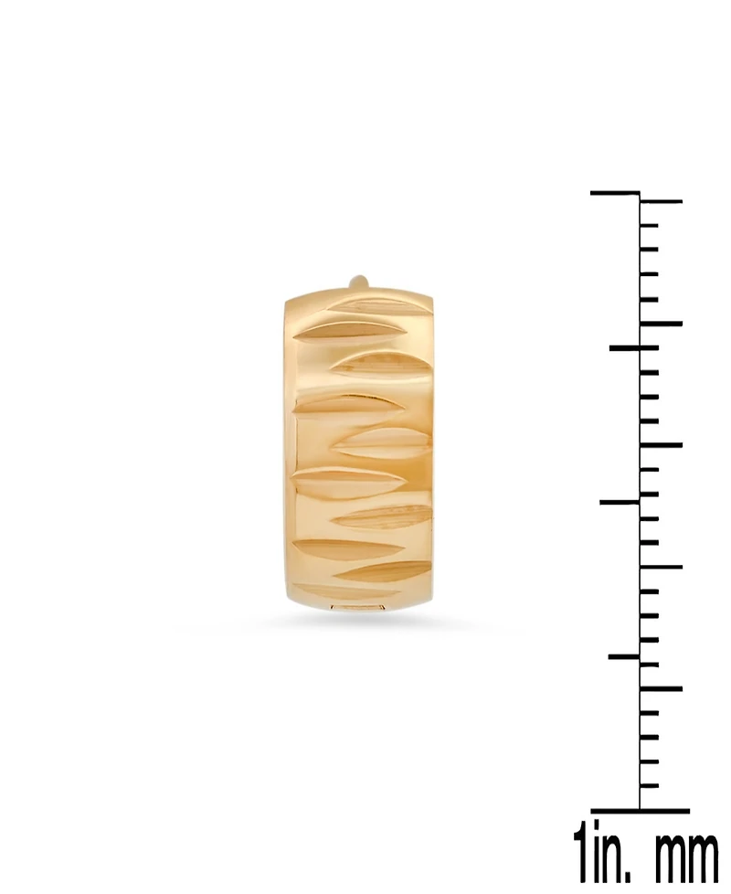 Steeltime Women's 18K Gold-Plated Stainless-Steel Diamond Cut Huggie Earrings