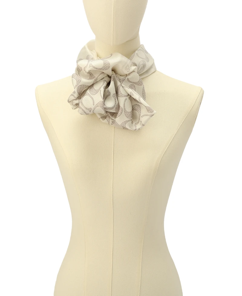 Coach Women's Textured Signature Print Silk Square Scarf