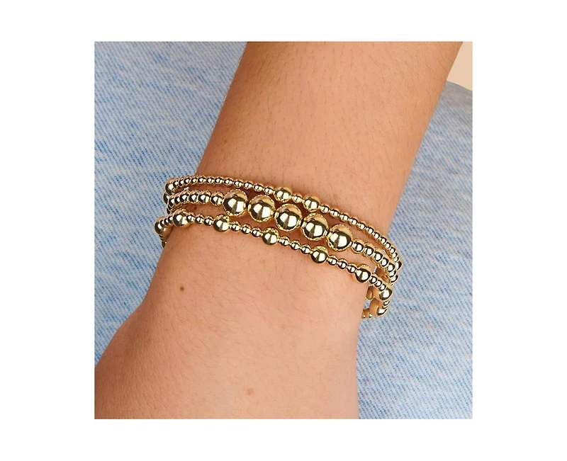 Gold Filled 3mm 5mm Alternating Bead Bracelet