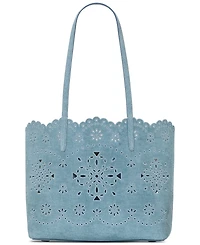kate spade new york Do It All Spade Flower Perforated Denim Large Tote Bag