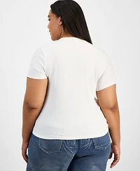 Bar Iii Trendy Plus Foiled Crewneck T-Shirt, Macy's Exclusive
