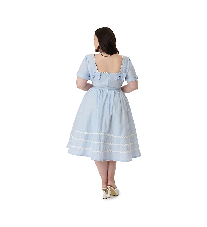 Unique Vintage Plus Boatneck Ricrac Swing Dress