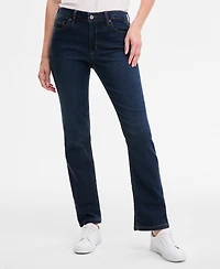 Jones New York Women's Lexington Mid Rise Straight Leg Denim Jeans
