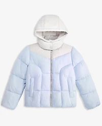 Sam Edelman Big Girls Contrast Yoke Puffer Jacket
