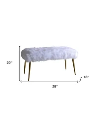 Plush Upholstered Faux Fur Bench – Modern Accent Seating for Bedroom or Entryway
