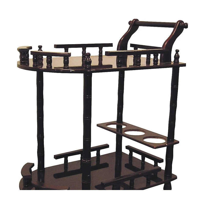 Rolling Bar Cart – Mobile Beverage Serving Cart with Shelves and Storage for Home or Kitchen