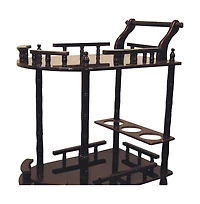 Rolling Bar Cart – Mobile Beverage Serving Cart with Shelves and Storage for Home or Kitchen
