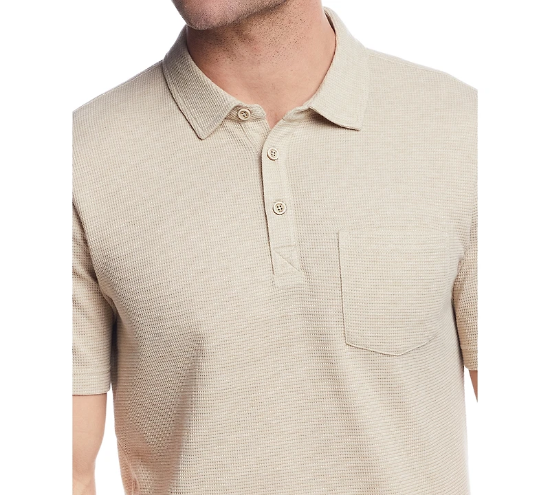 Weatherproof Vintage Men's Short Sleeve Waffle Polo Shirt