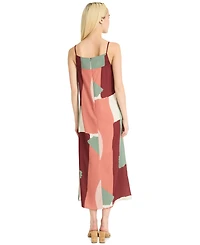Luxely Women's Printed Square-Neck Maxi Dress