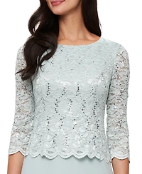 Alex Evenings Women's Lace-Bodice Gown