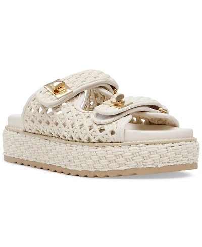 Steve Madden Women's Bigschmona Platform Buckle Footbed Slide Sandals