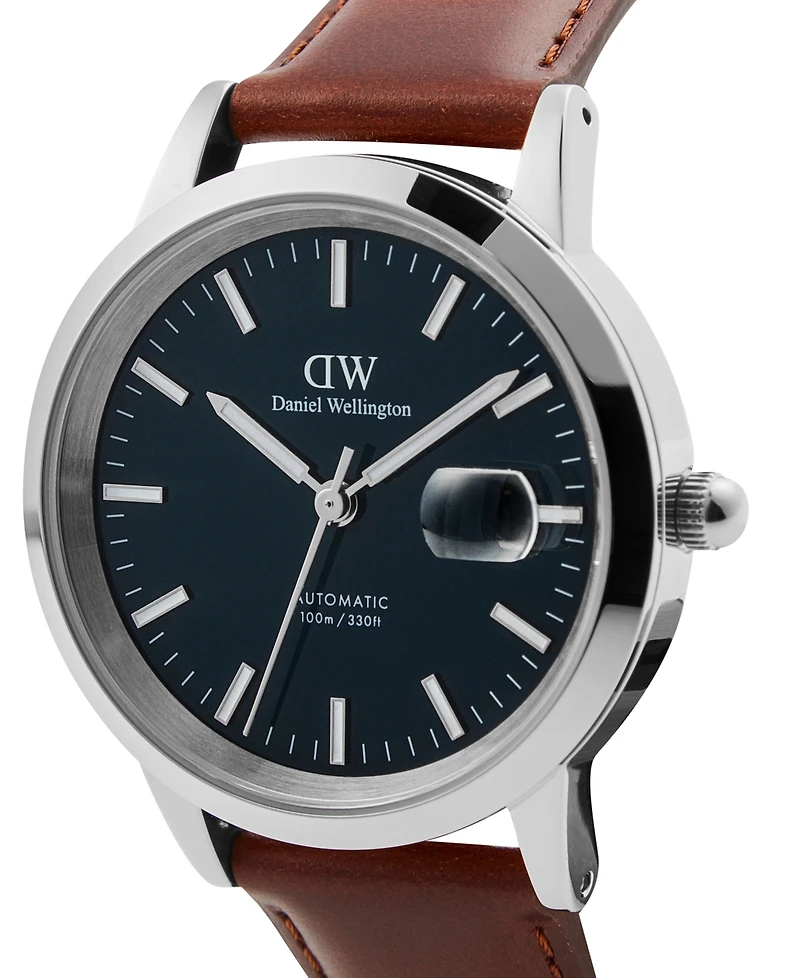 Daniel Wellington Men's Automatic Brown Leather Watch, 40mm