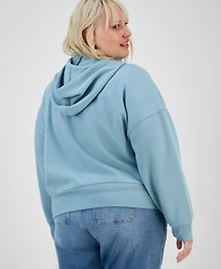 Hippie Rose Trendy Plus Zip-Front Hoodie