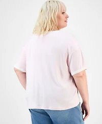 Hippie Rose Trendy Plus Crewneck Bow T-Shirt