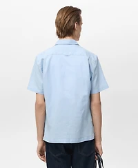 Mango Men's Short Sleeve Linen-Blend Shirt