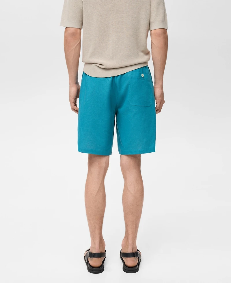 Mango Men's Linen Bermuda Drawstring Shorts