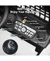 Funtok 12V 7AH 2-Seater Black Ride-On Car for Kids with Remote Control, Electric Truck with Music, Led Lights & Safety Features, Ages 3-8 years