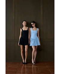 WeWoreWhat Women's Corset Peplum Mini Dress