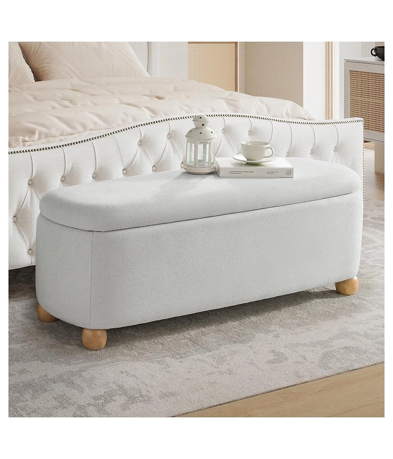 Felipe Storage Waterproof Bench with Solid Wood Legs