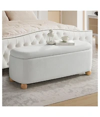 Felipe Storage Waterproof Bench with Solid Wood Legs